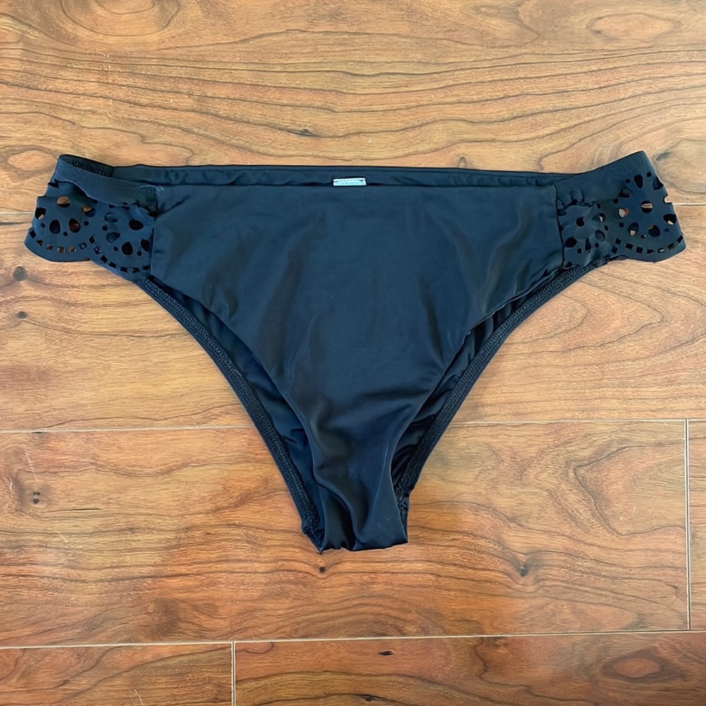 Joe Boxer Black Cut Out Bikini Bottom Swimwear Swimsuit